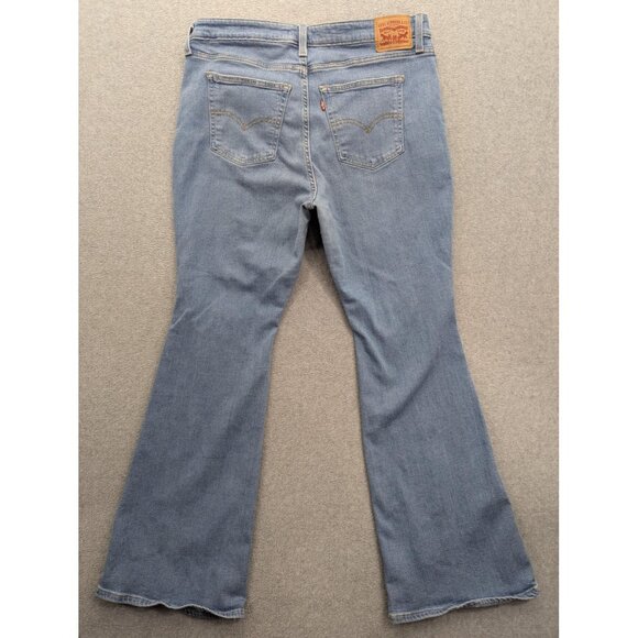 Levis 726 Flare Jeans Womens 34 34x32 Light Wash Distressed High Rise Stretch - Picture 9 of 16